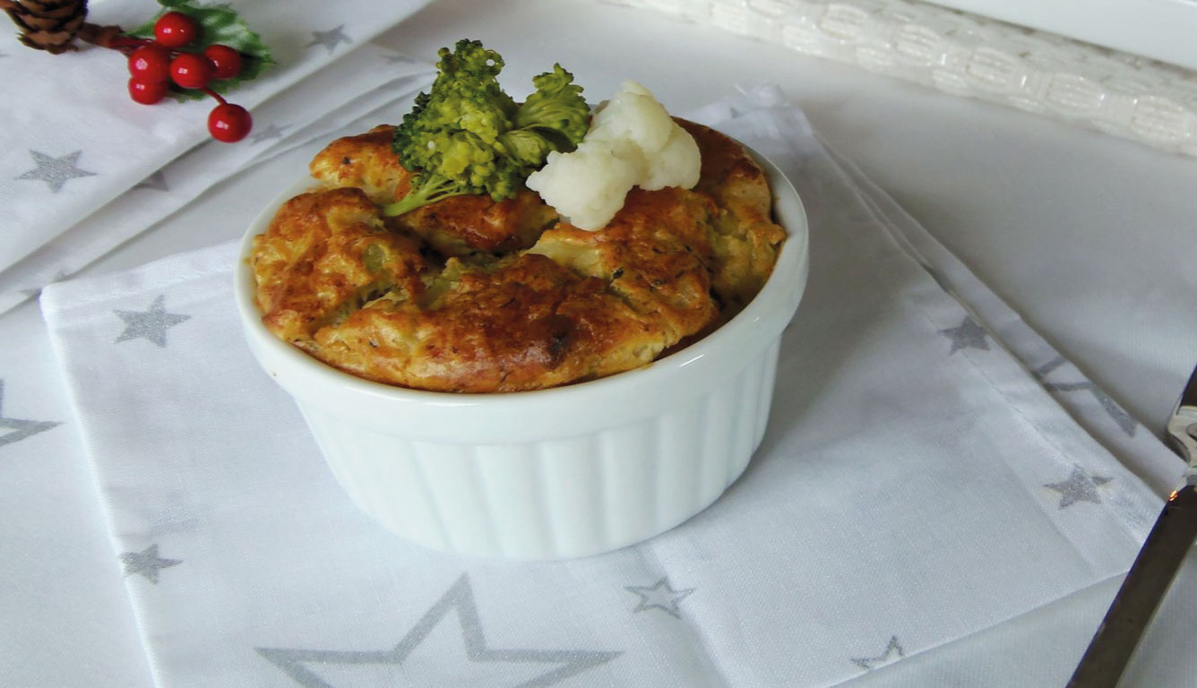 SOUFFLE DE BROCOLI VEGETARIANO